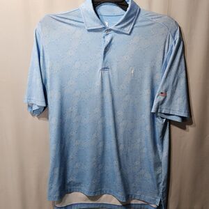 F&G Tech Polo Shirt Men Large Blue  Made In USA Pre-owned